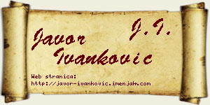 Javor Ivanković vizit kartica